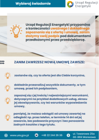 Umowa z ceną dynamiczną – nowa oferta na rynku energii elektrycznej i ogólnopolska kampania informacyjna URE - infografika